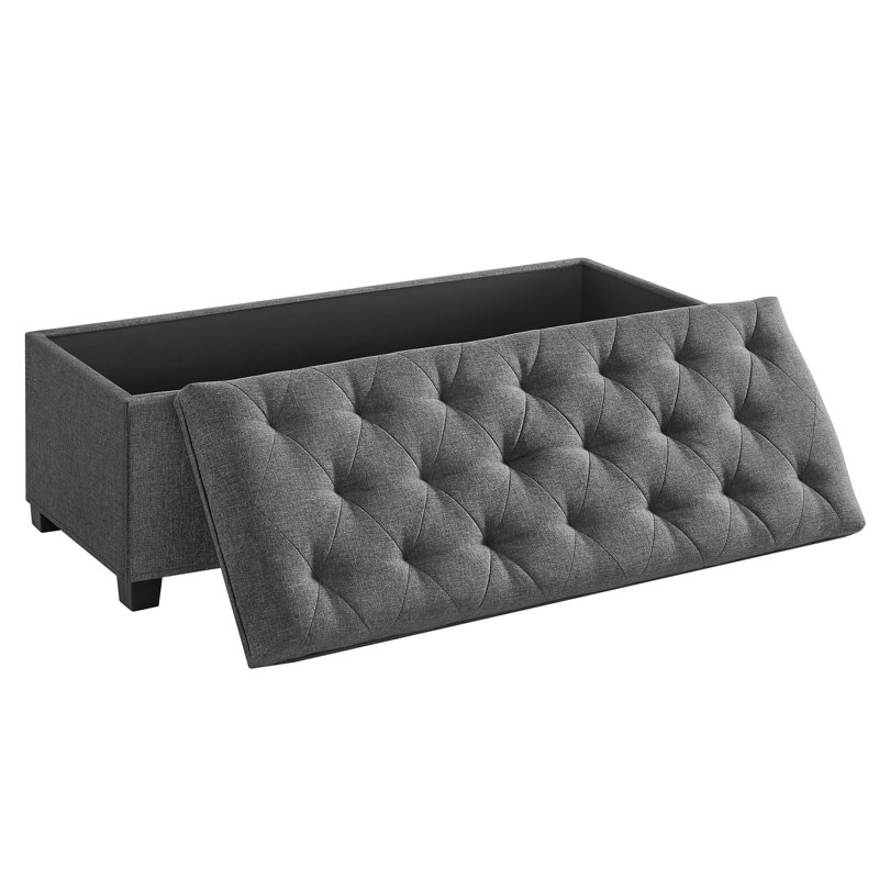 Image showcasing Latitude Run® Steel Frame Storage Ottoman Bench & Reviews | Wayfair